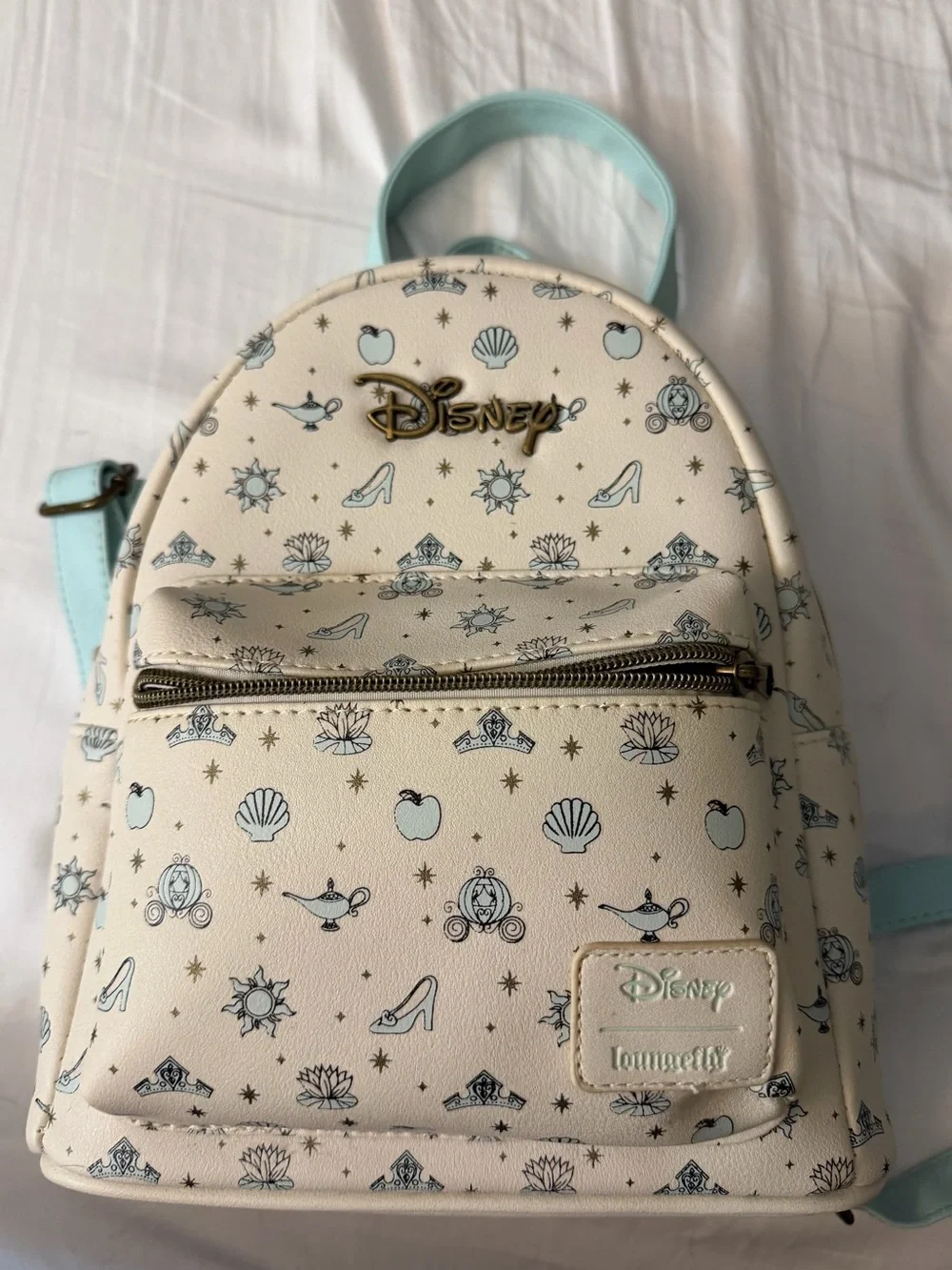 Disney Cream & Light Blue Princess Mini Backpack by Loungefly